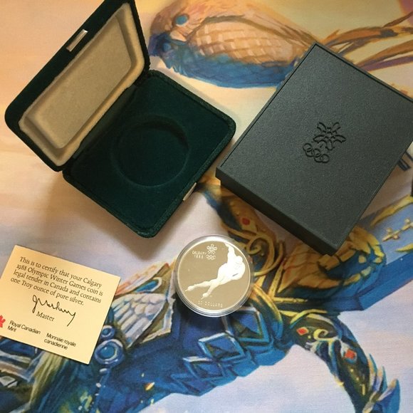 Calgary Winter Olympics 1988 RCM Silver Proof $20 Coin Speed Skating - Picture 3 of 11